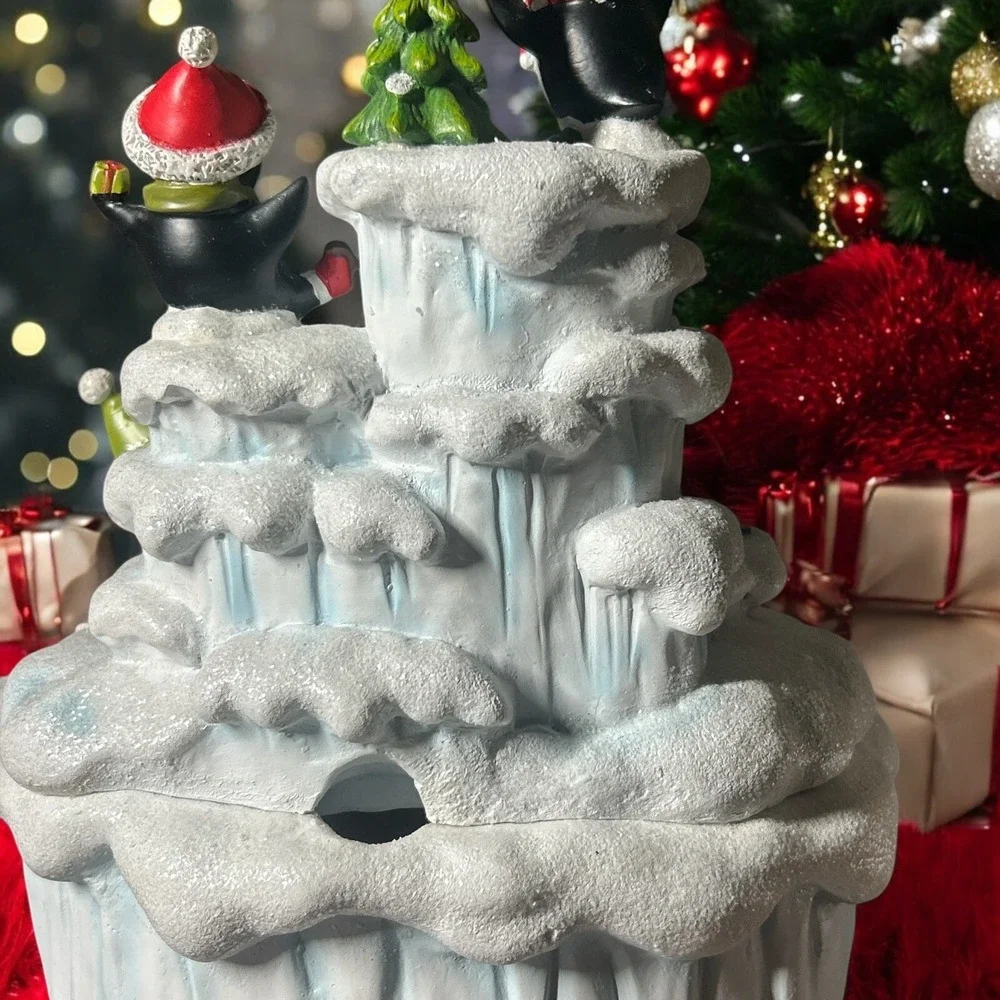 Cracker Barrel Exclusive Christmas‎ Penguin Fountain Winter Wonderland Works